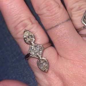 Custom 14kt white gold moissanite ring